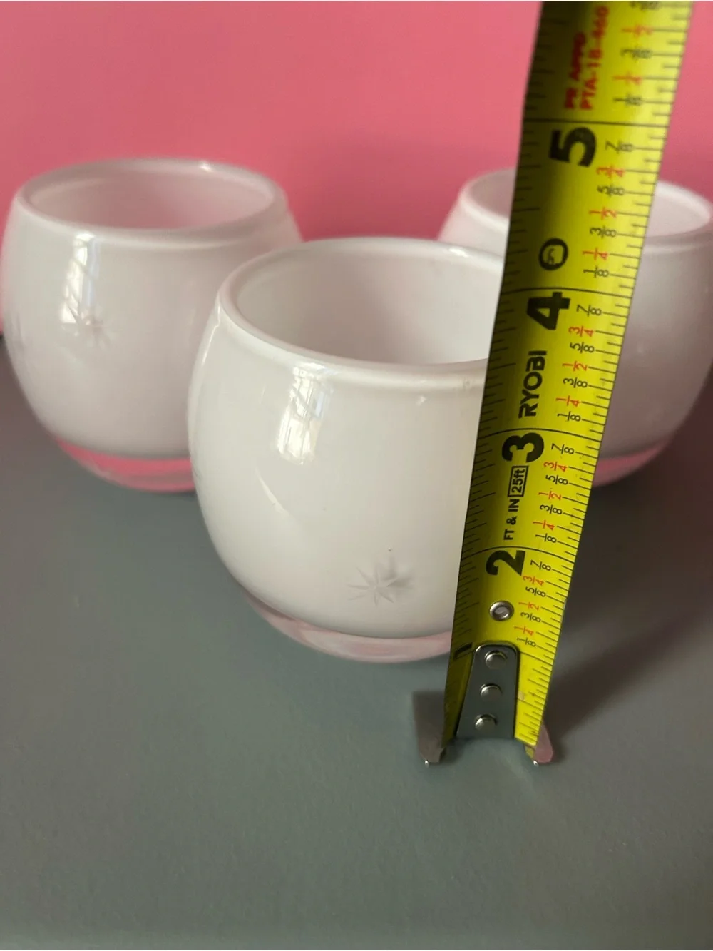 White Ceramic Round Votive Holders (Set of 3)